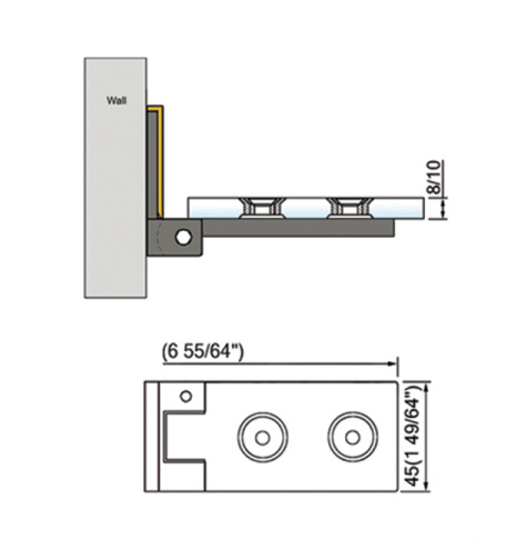 Standard Duty Shower Hinges With Covers Wall to Glass Bathroom Door Clamps L-2403W