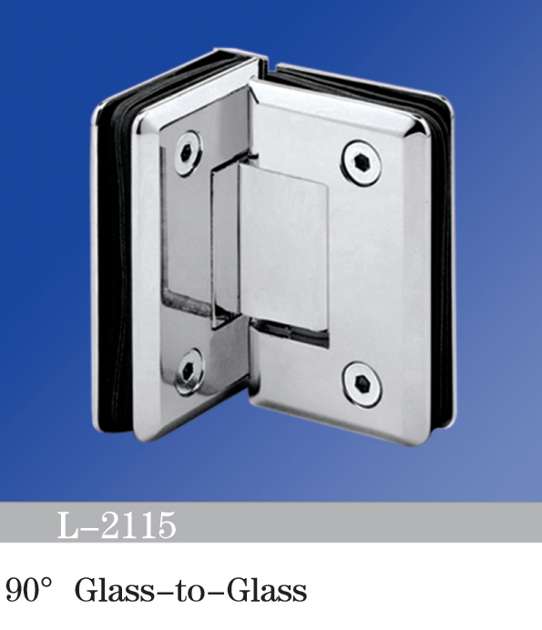 Standard Duty Shower Hinges Glass to Glass 90 degree Glass Clamp Modern Design Glass Door Hinge L-2115