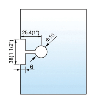 Beveled Edge Shower Glass Clamps Wall Mount Brass Glass Connector L-2611B