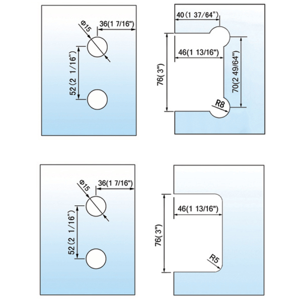 Heavy Duty Shower Hinges Glass To Glass For Glass Bathroom Door 90 Degree L-5115