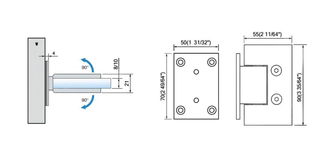 Standard Duty Shower Hinges L-2127W