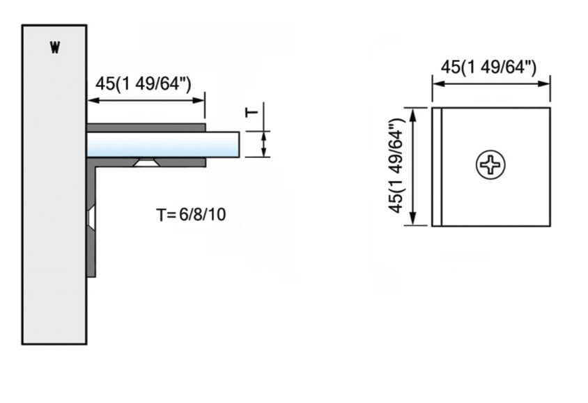 Stainless steel Shower glass clamps L-2522