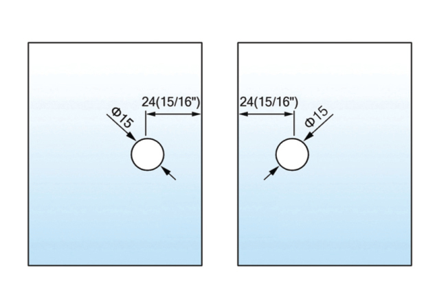 Beveled Edge Shower Glass Clamps 180° Glass-to-Glass L-2544