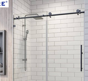 Frosted Glass Block Shower Adds Privacy