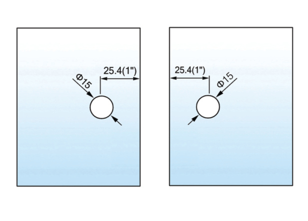 Beveled Edge Shower Glass Clamps 135° Glass-to-Glass L-2556