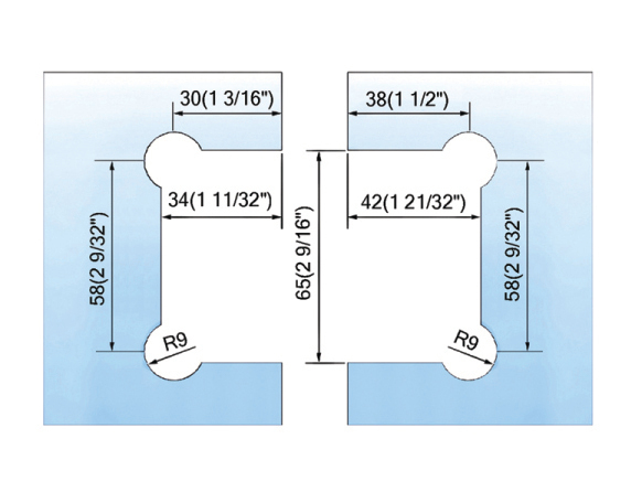 Standard Duty Shower Hinges 135° Glass-to-Glass L-2174