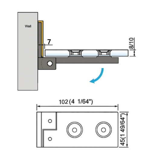 Lift Shower Hinges Shower Cabin Accessories Door Hinge L-2402WL