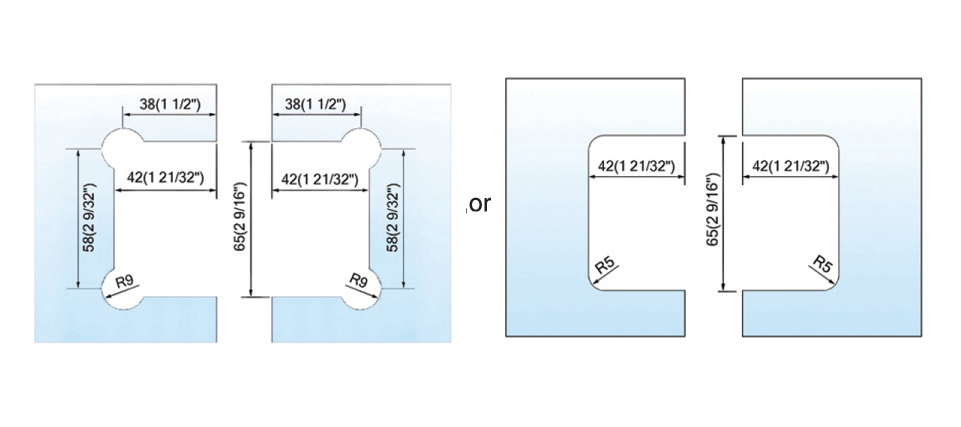 Adjustable Standard Duty Shower Hinges With Covers Bathroom Glass Door Clamps L-5103AD