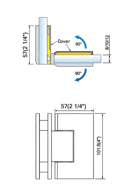  Heavy Duty Shower Hinges with covers L-5425