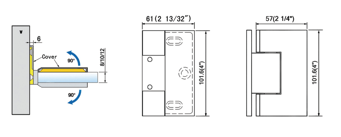  Heavy Duty Shower Hinges with covers L-5422