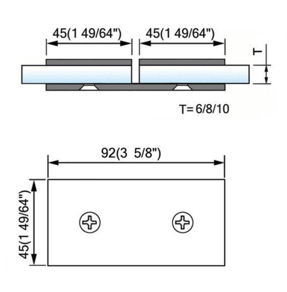 Stainless steel Shower glass clamps L-2524