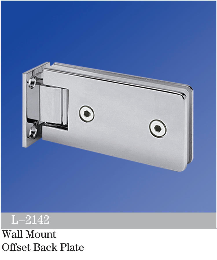 Standard Duty Shower Hinges Wall Mount 90 degree Glass Clamp OffSet Back Plate Glass Door Hinge L-2142