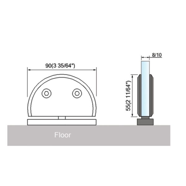 Pivot Shower  Hinges Top or Bottem Glass Door Hinge Glass Clamp L-2311