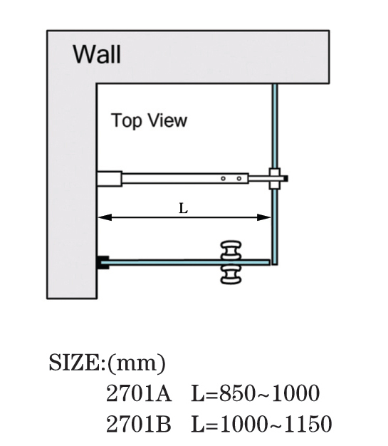 Round Tube Shower Support Bars Shower Cabin Fixed RetractableTube L-2701