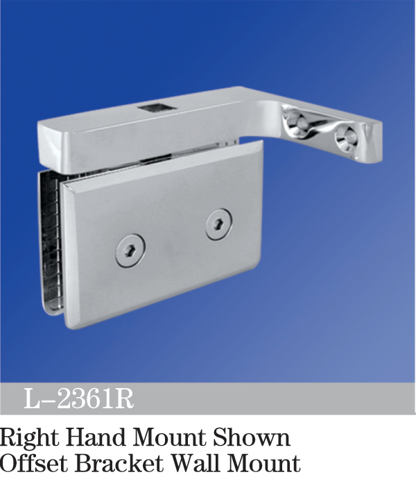 Pivot Shower  Hinges Right Hand Mount Shown Offset Bracket Wall Mount Solid Brass Hinge L-2361R