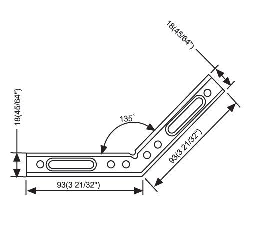 Shower Door Header Kits Accessories Heavy Duty Header Bracket 135 Degree L-2792