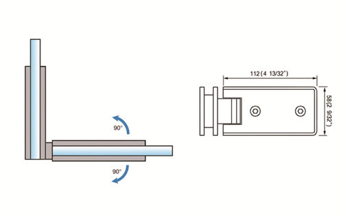 Standard Duty Shower Hinges Glass to Glass 90 degree Glass Door Hinge Discount Shower Hardware L-2145