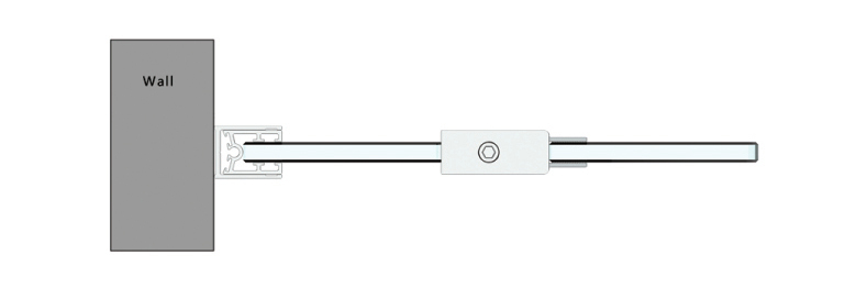 Aluminium Sliding Door Shower Hardware Wall to Glass to Glass Square Design S012S