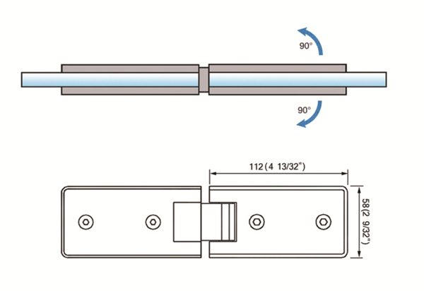 Standard Duty Shower Hinges Glass to Glass 180 Degree Glass Hinge Supplier China Manufacturer L-2143