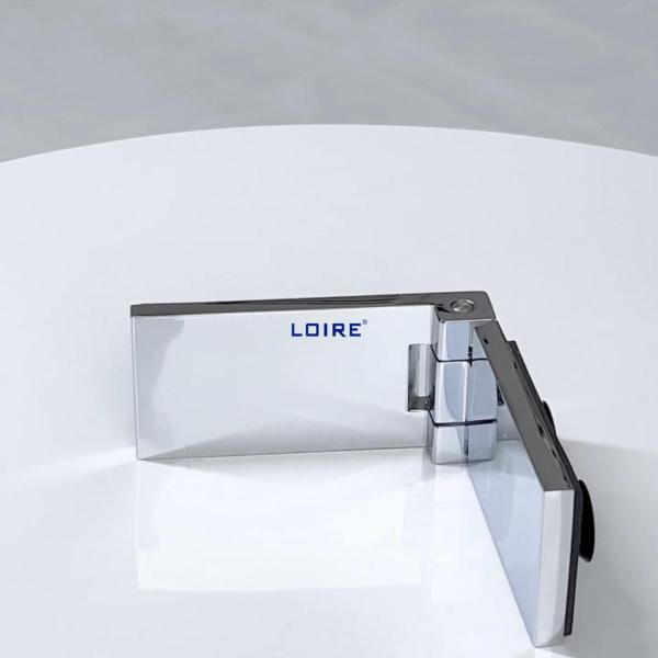 Standard Duty Shower Hinges With Covers Glass to Glass Bathroom Door Clamps L-2403