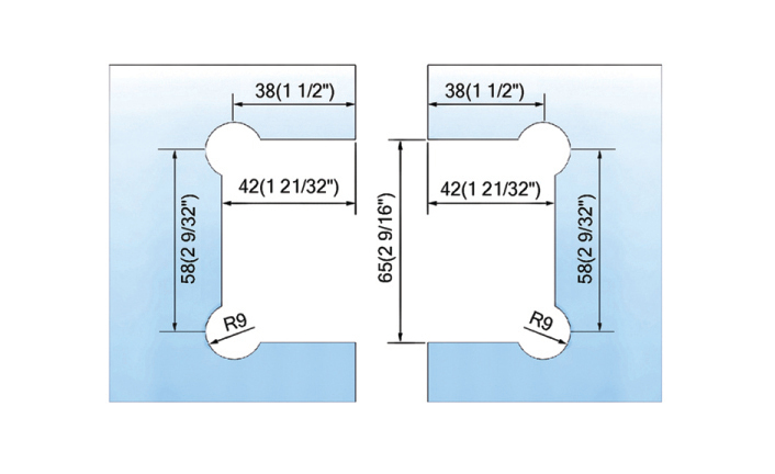 Standard Duty Shower Hinges 180° Glass-to-Glass L-2173