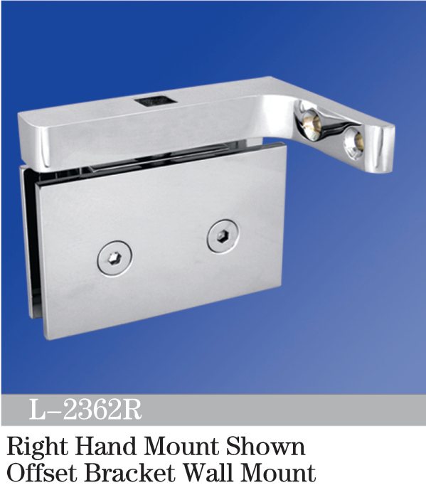 Pivot Shower  Hinges Right Hand Mount Shown Offset Bracket Wall Mount Glass Shower Door Hinge L-2362R