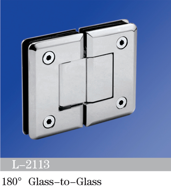 Standard Duty Shower Hinges Glass to Glass 180 Degree Bathroom Door Hinge China Factory Suppliers L-2113