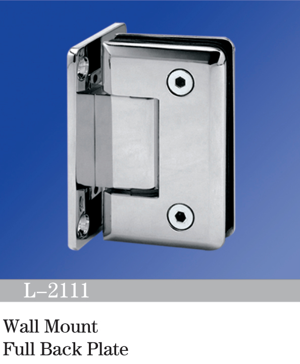 Hot Sell Standard Duty Shower Hinges Wall Mount 90 degree Glass Clamp Full Back Plate Glass Door Hinge L-2111