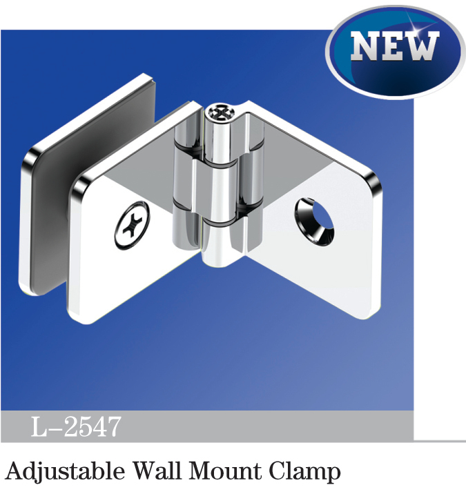 Beveled Edge Shower Glass Clamps Adjustable Wall Mount Clamp L-2547