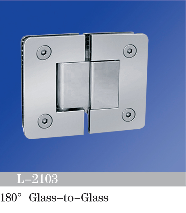 Standard Duty Shower Hinges Glass to Glass 180° Glass Clamp  Door Hinge China Factory Supply L-2103