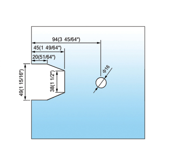 Standard Duty Shower Hinges Wall Mount Full Back Plate L-2161