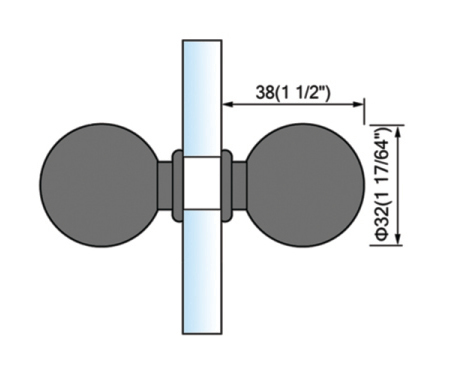 Shower Door Knobs High Quality Double Side Glass Shower Door Knob L-2802