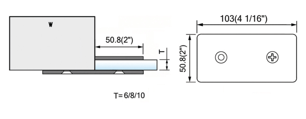 Beveled Edge Shower Glass Clamps 180 Wall-to-Glass L-2553