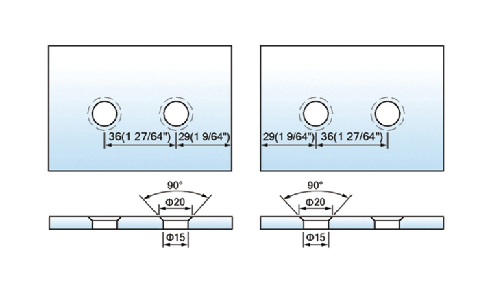 Lift Shower Hinges Brass Frameless Shower Door Hinge L-2402L