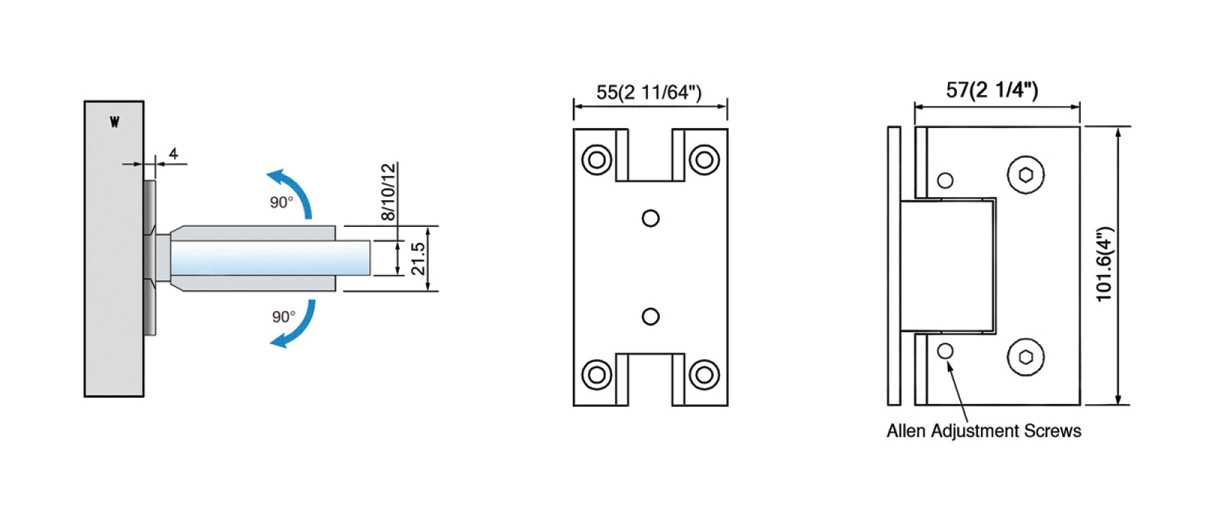 Adjustable Heavy Duty Shower Hinges L-5176