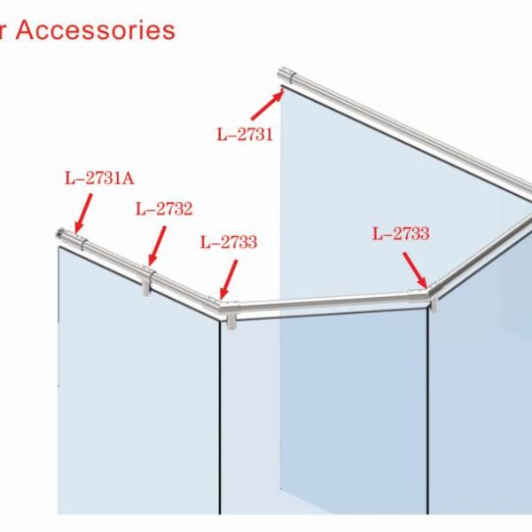 Brass Round Style Shower Support Bars Accessories Shower Tube Connectors L-2735