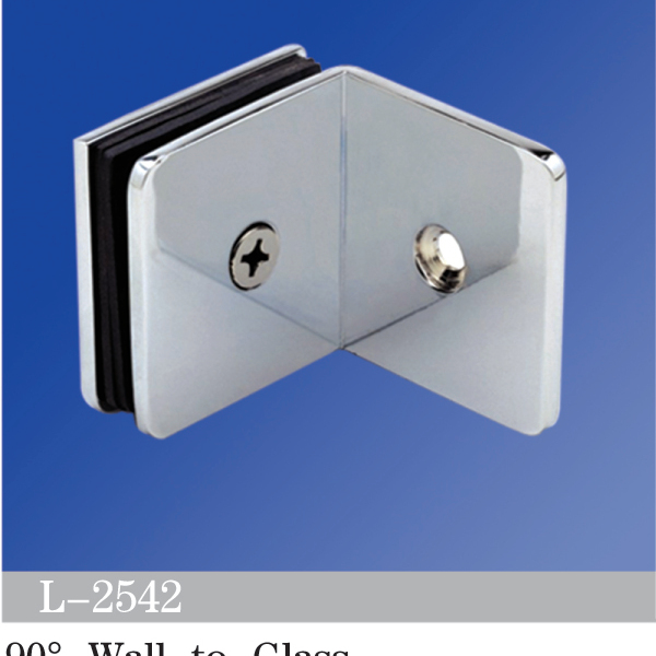 Beveled Edge Shower Glass Clamps 90° Wall-to-Glass L-2542