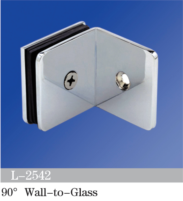 Beveled Edge Shower Glass Clamps 90° Wall-to-Glass L-2542