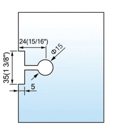 Beveled Edge Shower Glass Clamps Wall Mount L-2541