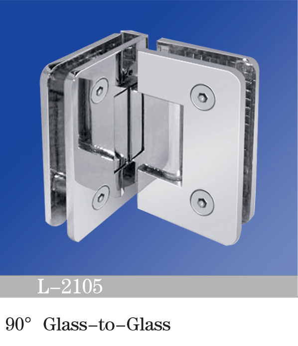 Standard Duty Shower Hinges Glass to Glass 90 degree Glass Clamp Wholesale Glass Door Hinge Glass Hardware L-2105