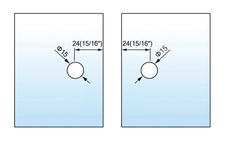 Beveled Edge Shower Glass Clamps 180° Glass-to-Glass L-2564