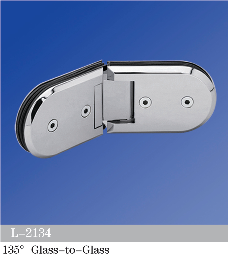 Standard Duty Shower Hinges Glass to Glass 135 Degree Glass Clamp Top Quality Hinge L-2134