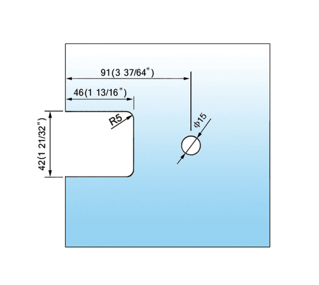 Standard Duty Shower Hinges Wall to Glass Wall Mount Full Back Plate Shower Door Hinge L-2141