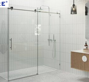 What is the normal size of a glass panel for shower enclosures?