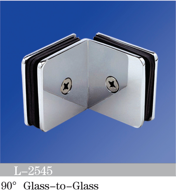 Beveled Edge Shower Glass Clamps 90° Glass-to-Glass L-2545