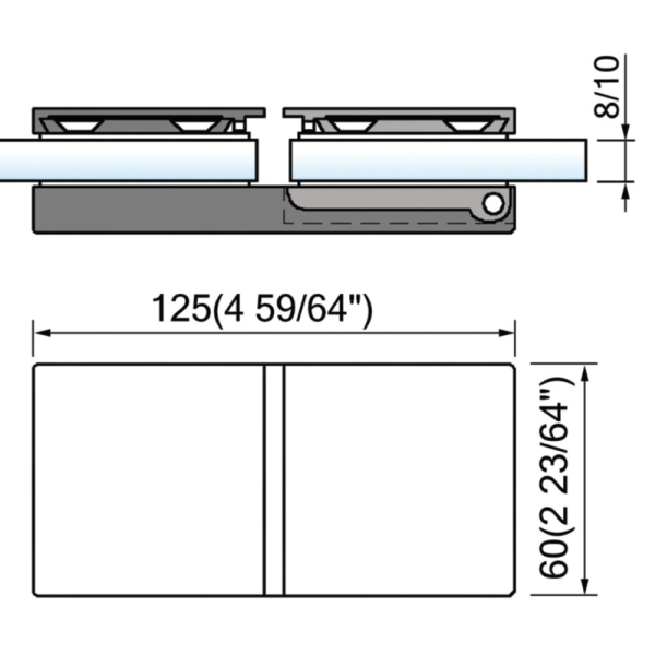 Standard Duty Shower Hinges With Covers Glass to Glass Bathroom Door Clamps L-2401