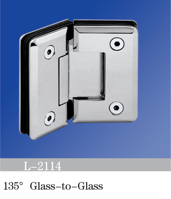 Standard Duty Shower Hinges Glass to Glass 135 Degree Glass Clamp Shower Room Door Hinge Shower Hardware L-2114