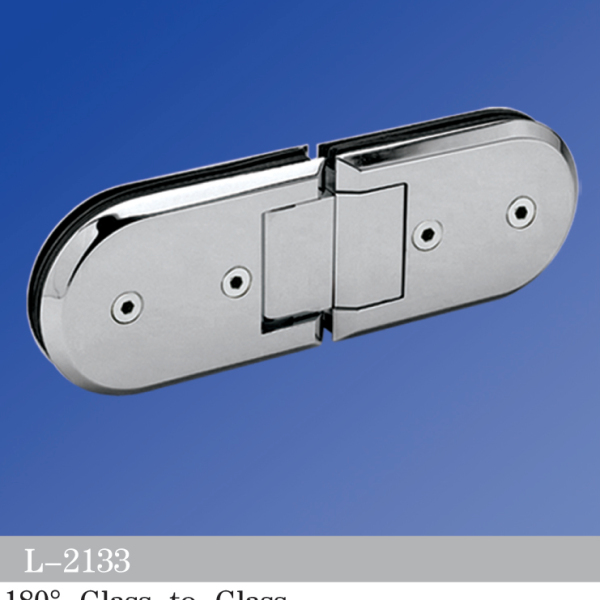 Standard Duty Shower Hinges Glass to Glass 180 Degree Glass Hinge Supplier L-2133