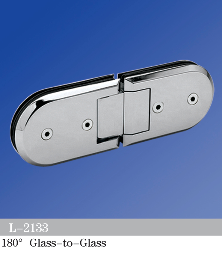 Standard Duty Shower Hinges Glass to Glass 180 Degree Glass Hinge Supplier L-2133