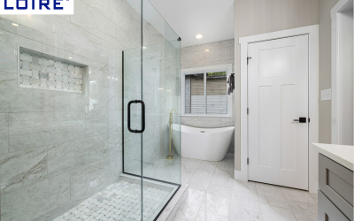 Tempered glass creates a safe and fashionable shower room